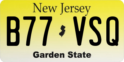 NJ license plate B77VSQ