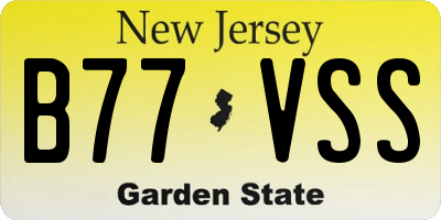 NJ license plate B77VSS