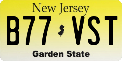 NJ license plate B77VST