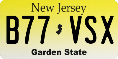 NJ license plate B77VSX