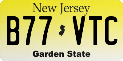 NJ license plate B77VTC