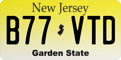 NJ license plate B77VTD