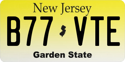 NJ license plate B77VTE