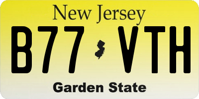 NJ license plate B77VTH
