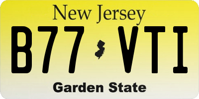NJ license plate B77VTI