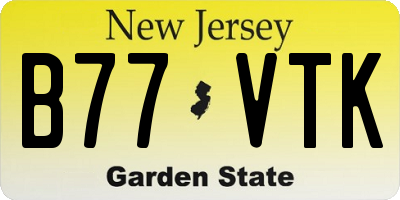 NJ license plate B77VTK