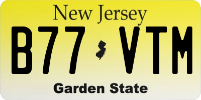 NJ license plate B77VTM