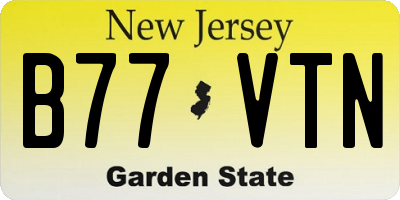 NJ license plate B77VTN