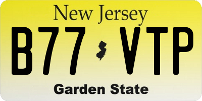 NJ license plate B77VTP
