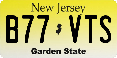 NJ license plate B77VTS