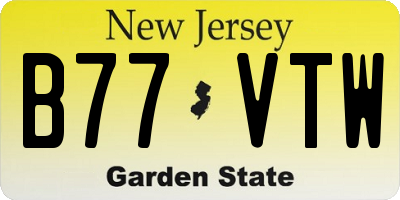 NJ license plate B77VTW