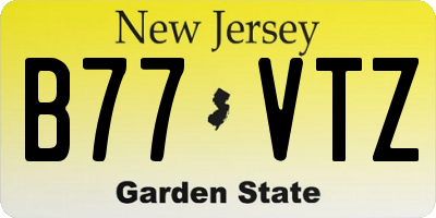 NJ license plate B77VTZ