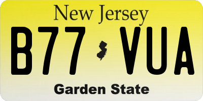 NJ license plate B77VUA