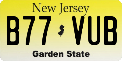 NJ license plate B77VUB