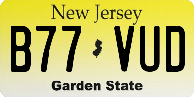 NJ license plate B77VUD