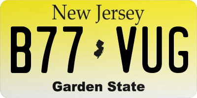NJ license plate B77VUG