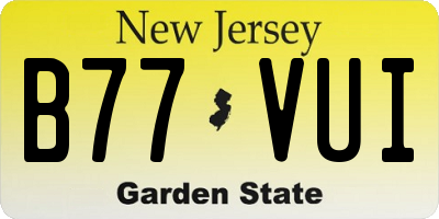NJ license plate B77VUI
