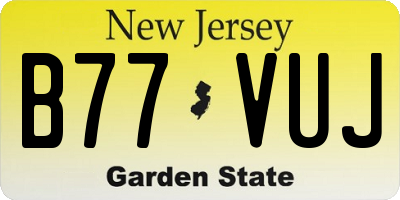 NJ license plate B77VUJ
