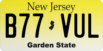 NJ license plate B77VUL