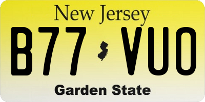 NJ license plate B77VUO