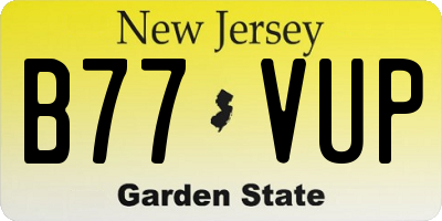NJ license plate B77VUP