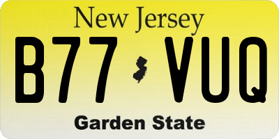 NJ license plate B77VUQ