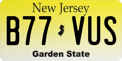 NJ license plate B77VUS