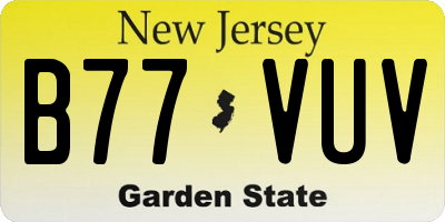 NJ license plate B77VUV