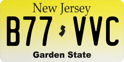 NJ license plate B77VVC