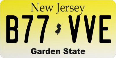 NJ license plate B77VVE