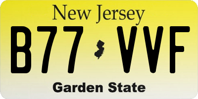NJ license plate B77VVF