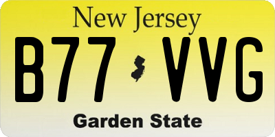 NJ license plate B77VVG