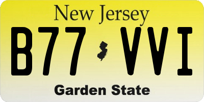 NJ license plate B77VVI