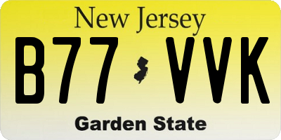 NJ license plate B77VVK