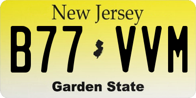 NJ license plate B77VVM