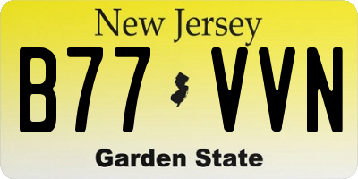 NJ license plate B77VVN