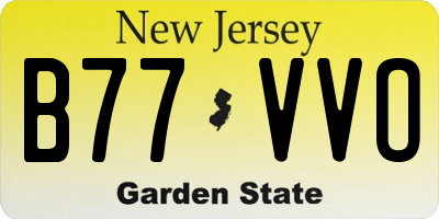 NJ license plate B77VVO