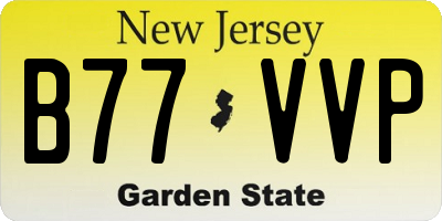 NJ license plate B77VVP