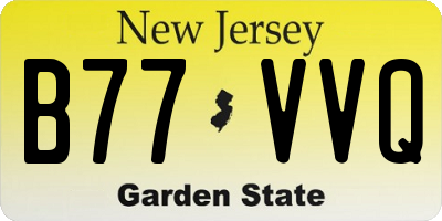 NJ license plate B77VVQ