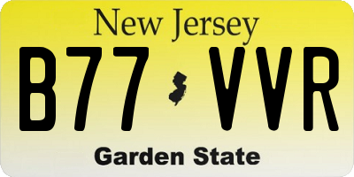 NJ license plate B77VVR
