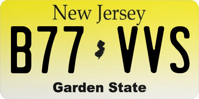 NJ license plate B77VVS