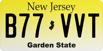 NJ license plate B77VVT