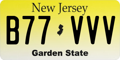 NJ license plate B77VVV
