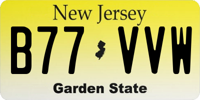 NJ license plate B77VVW
