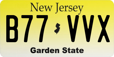 NJ license plate B77VVX