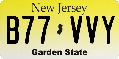 NJ license plate B77VVY
