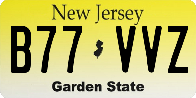 NJ license plate B77VVZ