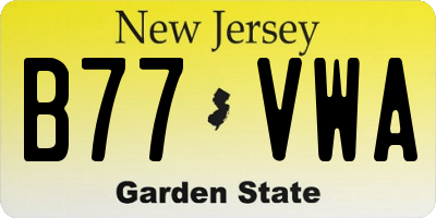 NJ license plate B77VWA