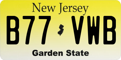 NJ license plate B77VWB
