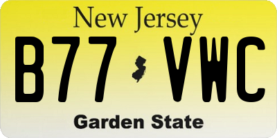 NJ license plate B77VWC